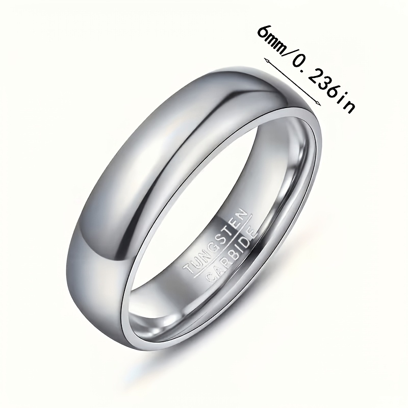 Ladies' 6Mm Tungsten Minimalist Ring for Couples